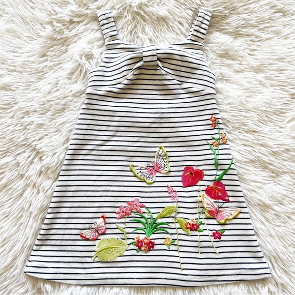 Vtg Gymboree Tropical Paradise Girl Striped Butterfly Knit Dress Size 3. - Picture 5 of 7